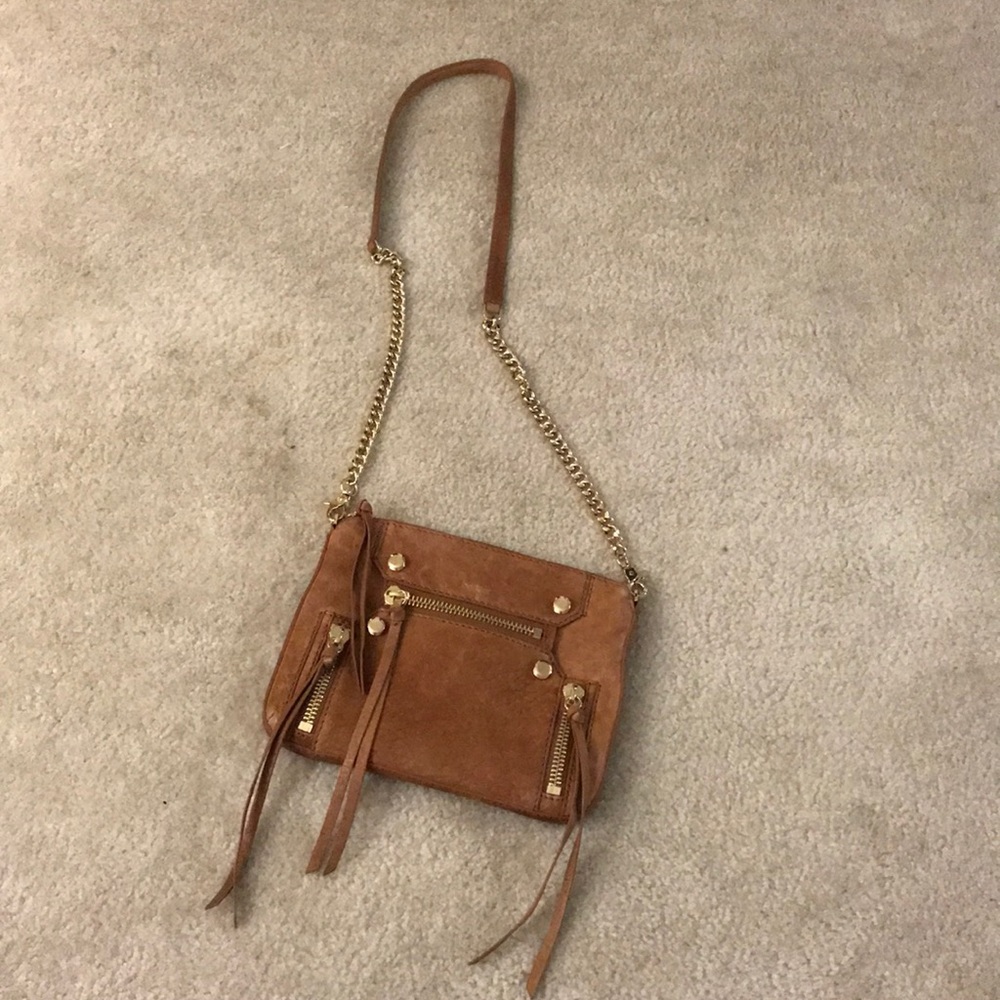 Botkier beige/brown leather crossbody purse/clutch